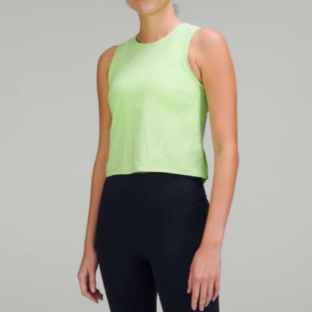 lululemon athletica Lime Green Cropped Tank Top